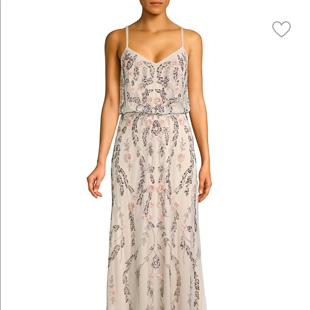 Women's Adriana Papell Beaded Floral Blouson Gown